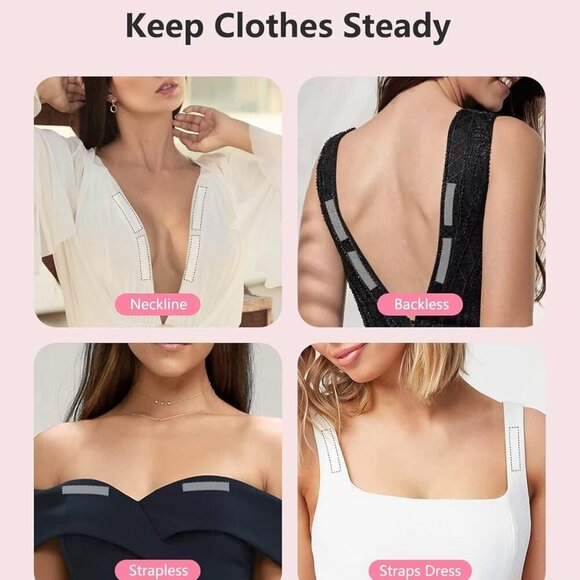 100-Strips Double-Sided Tape for Fashion, Tape for Clothes, Fabric Tape for Wome - Picture 6 of 7